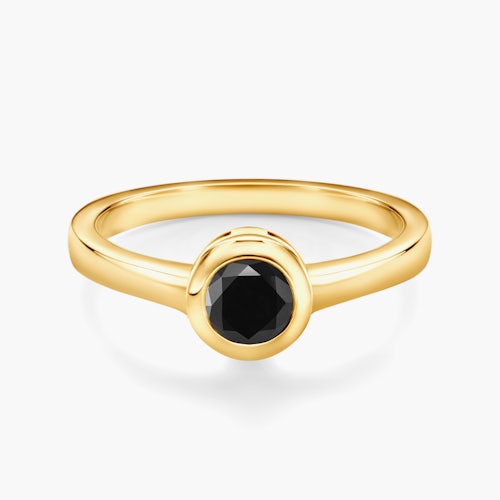 Pierścionek zaręczynowy SAVICKI: złoty, czarny diament